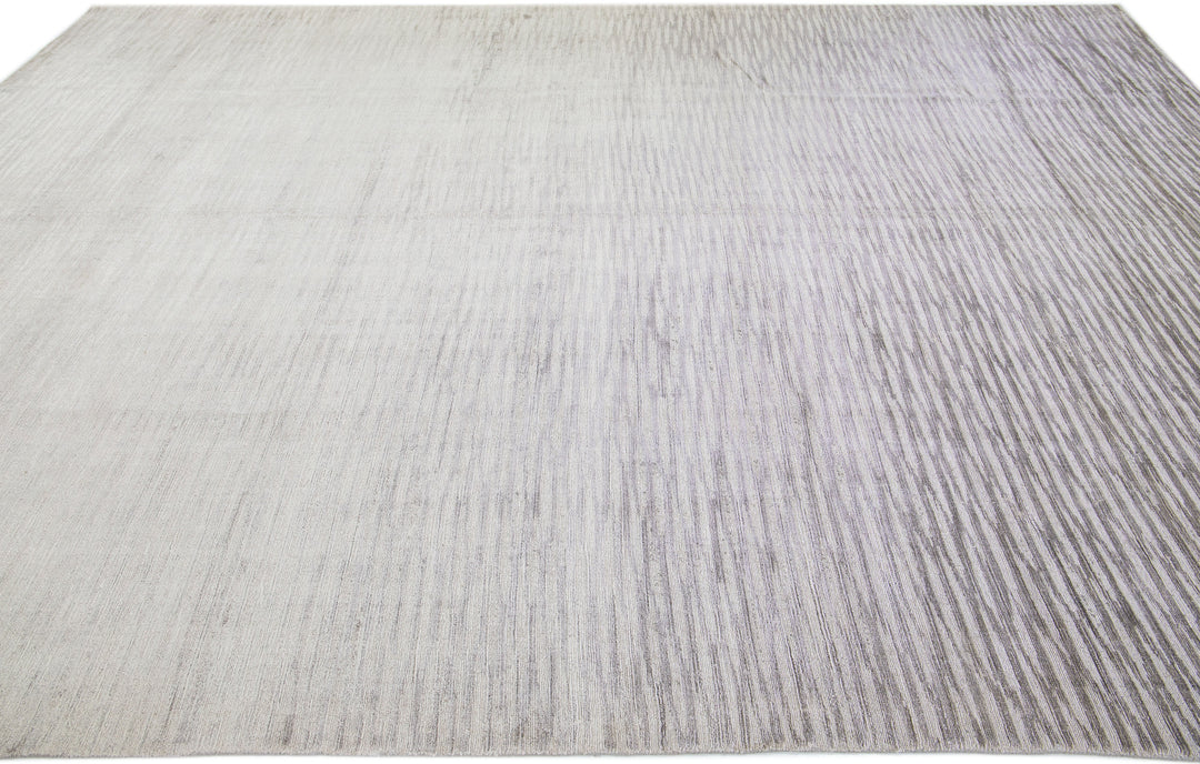 Modern Wool and Silk Rug 10 X 14