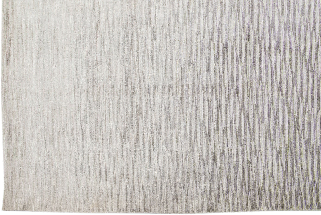 Modern Wool and Silk Rug 10 X 14