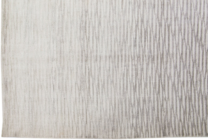 Modern Wool and Silk Rug 10 X 14