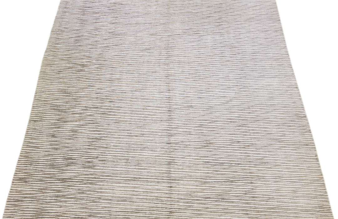 Modern Wool and Silk Rug 10 X 14