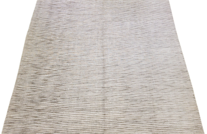 Modern Wool and Silk Rug 10 X 14