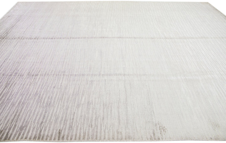 Modern Wool and Silk Rug 10 X 14
