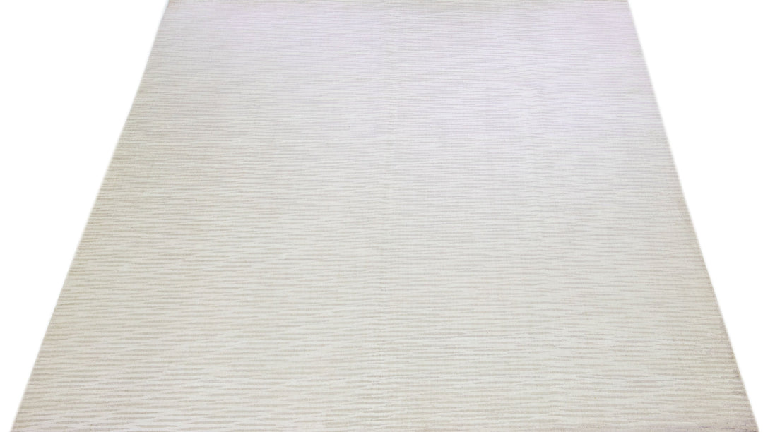 Modern Wool and Silk Rug 10 X 14