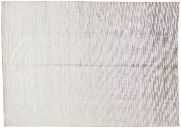 Modern Wool and Silk Rug 10 X 14