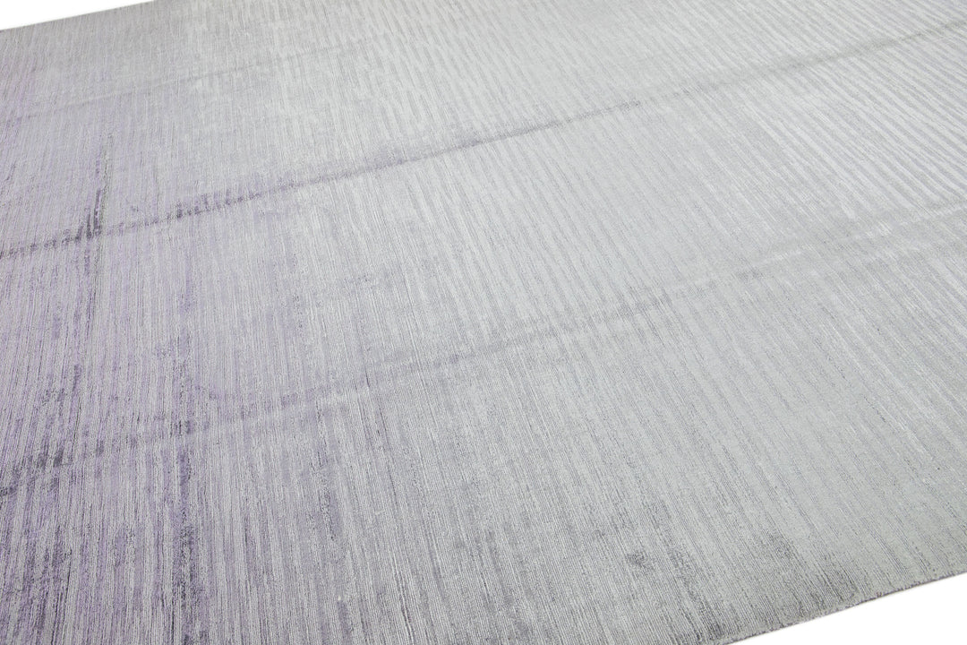 Modern Wool and Silk Rug 10 X 14