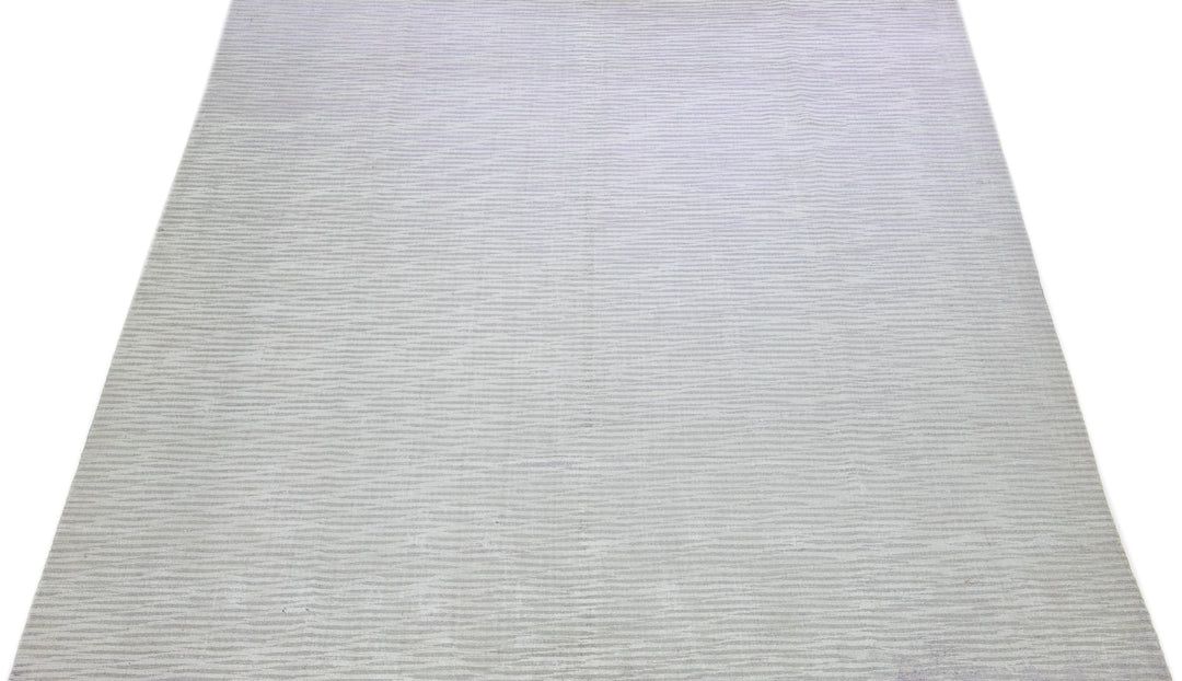 Modern Wool and Silk Rug 10 X 14