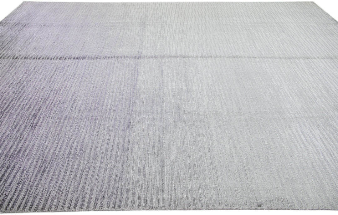 Modern Wool and Silk Rug 10 X 14