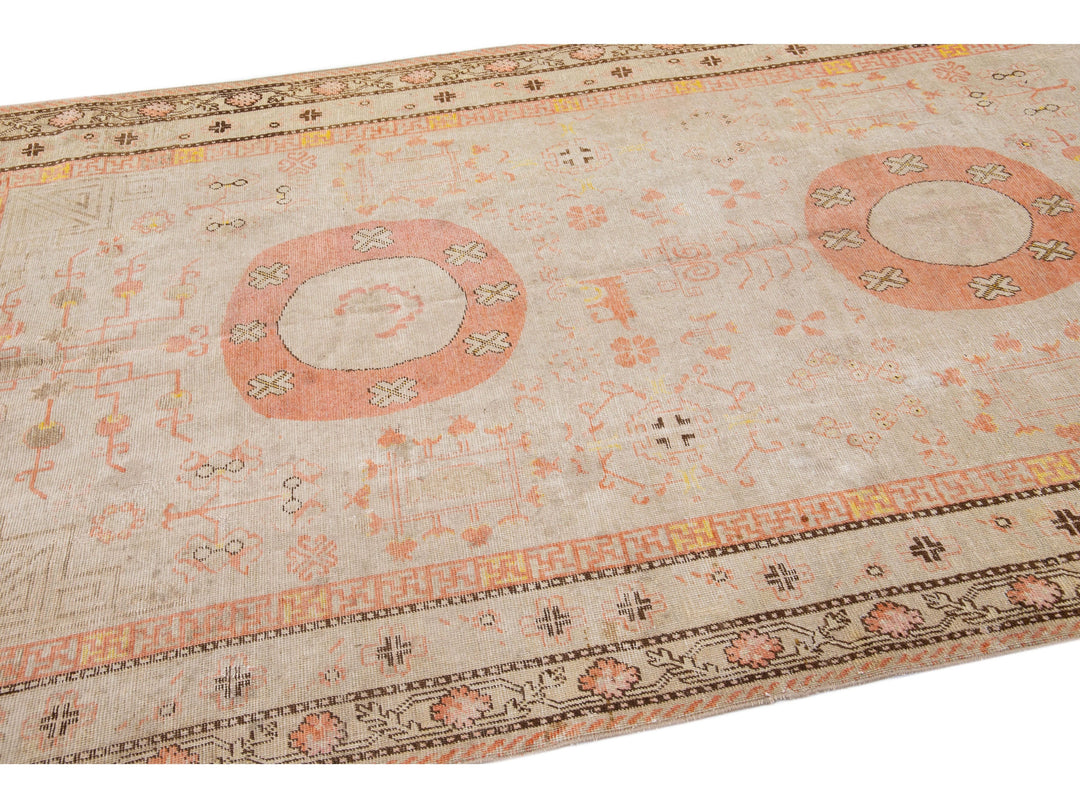 Antique Khotan Wool Rug 6 X 11