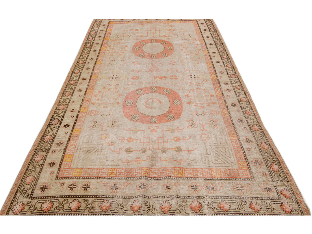 Antique Khotan Wool Rug 6 X 11
