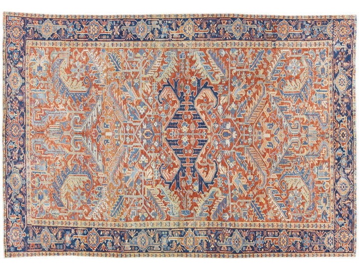 Antique Heriz Wool Rug 7 X 10