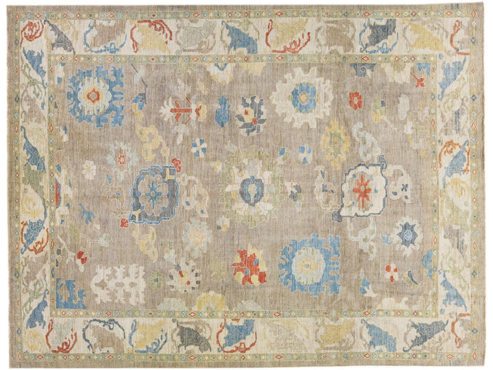 Modern Sultanabad Wool Rug 11 X 14
