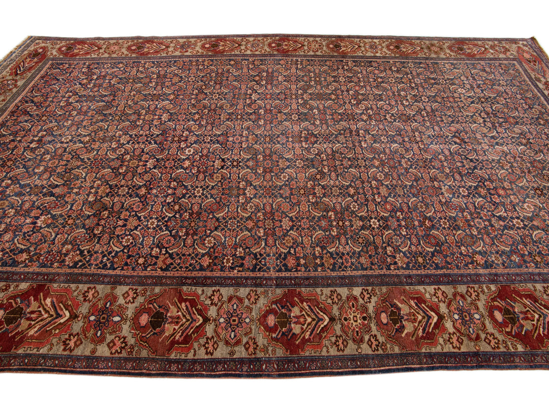 Antique Bidjar Wool Rug 9 X 14