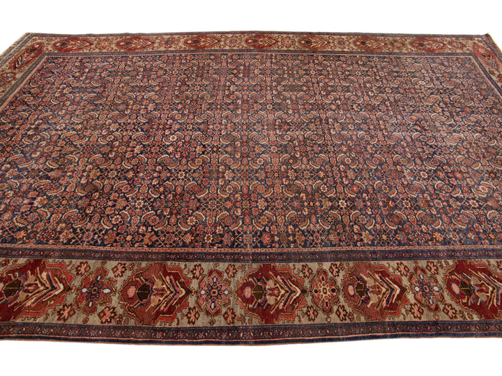Antique Bidjar Wool Rug 9 X 14