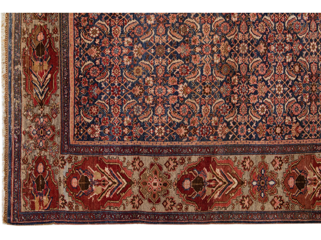 Antique Bidjar Wool Rug 9 X 14