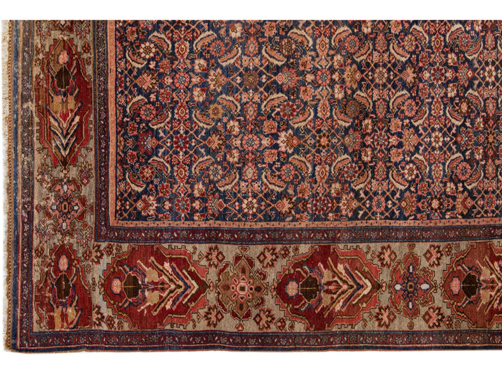Antique Bidjar Wool Rug 9 X 14
