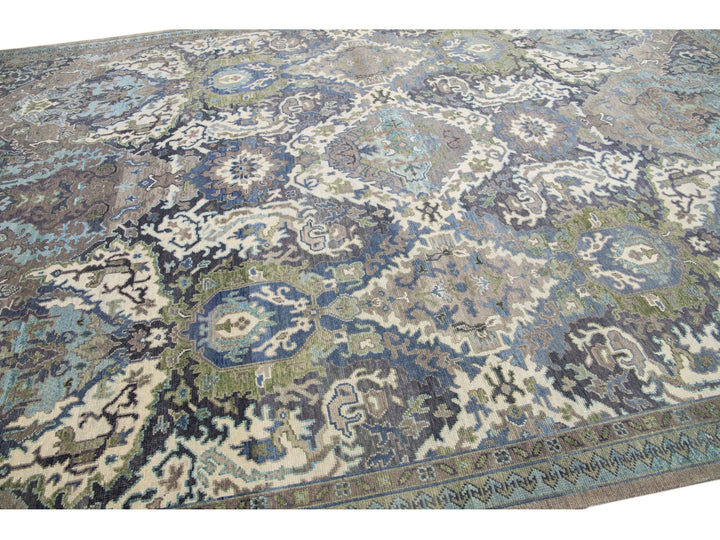 Modern Oushak Wool Rug 10 X 14