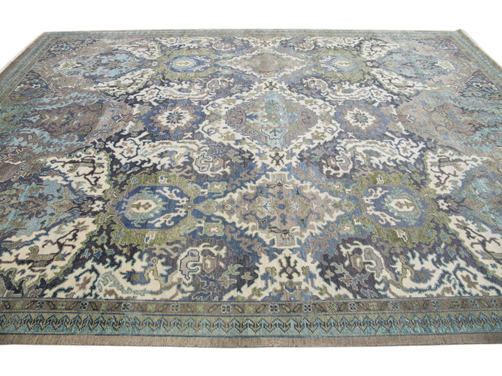 Modern Oushak Wool Rug 10 X 14
