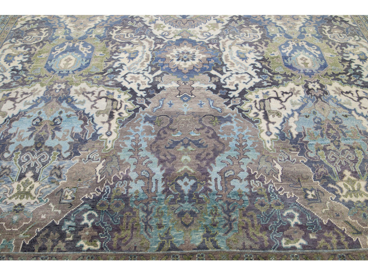 Modern Oushak Wool Rug 10 X 14