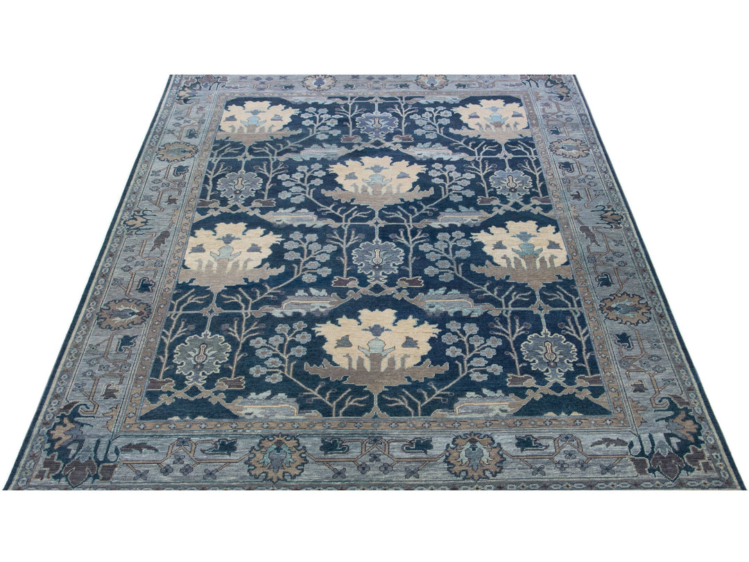 Modern Oushak Wool Rug 10 X 14