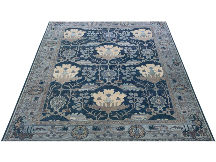 Modern Oushak Wool Rug 10 X 14