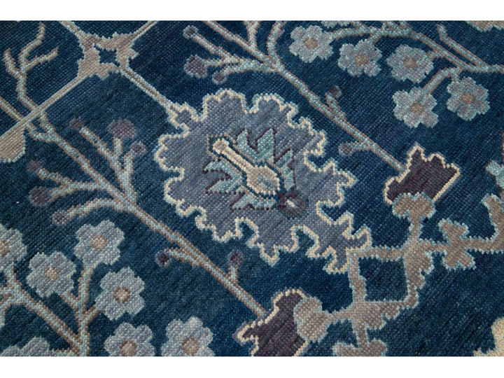 Modern Oushak Wool Rug 10 X 14
