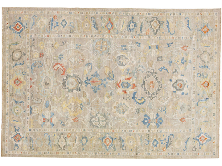 Modern Sultanabad Wool Rug 9 X 13
