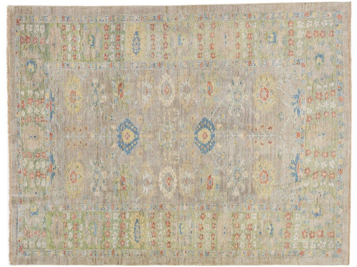 Modern Sultanabad Wool Rug 7 X 9