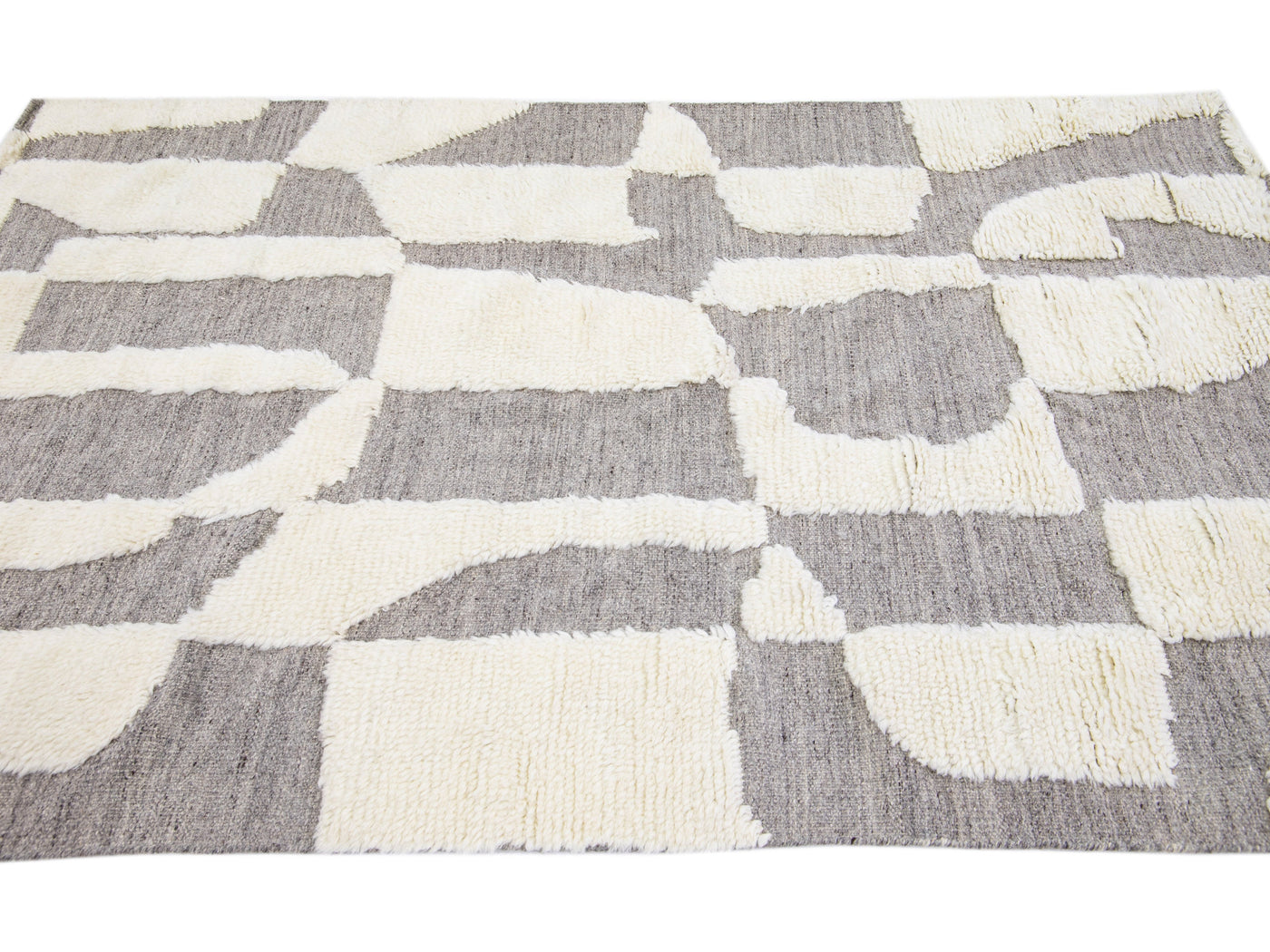 Modern Moroccan Wool Rug 5 X 8