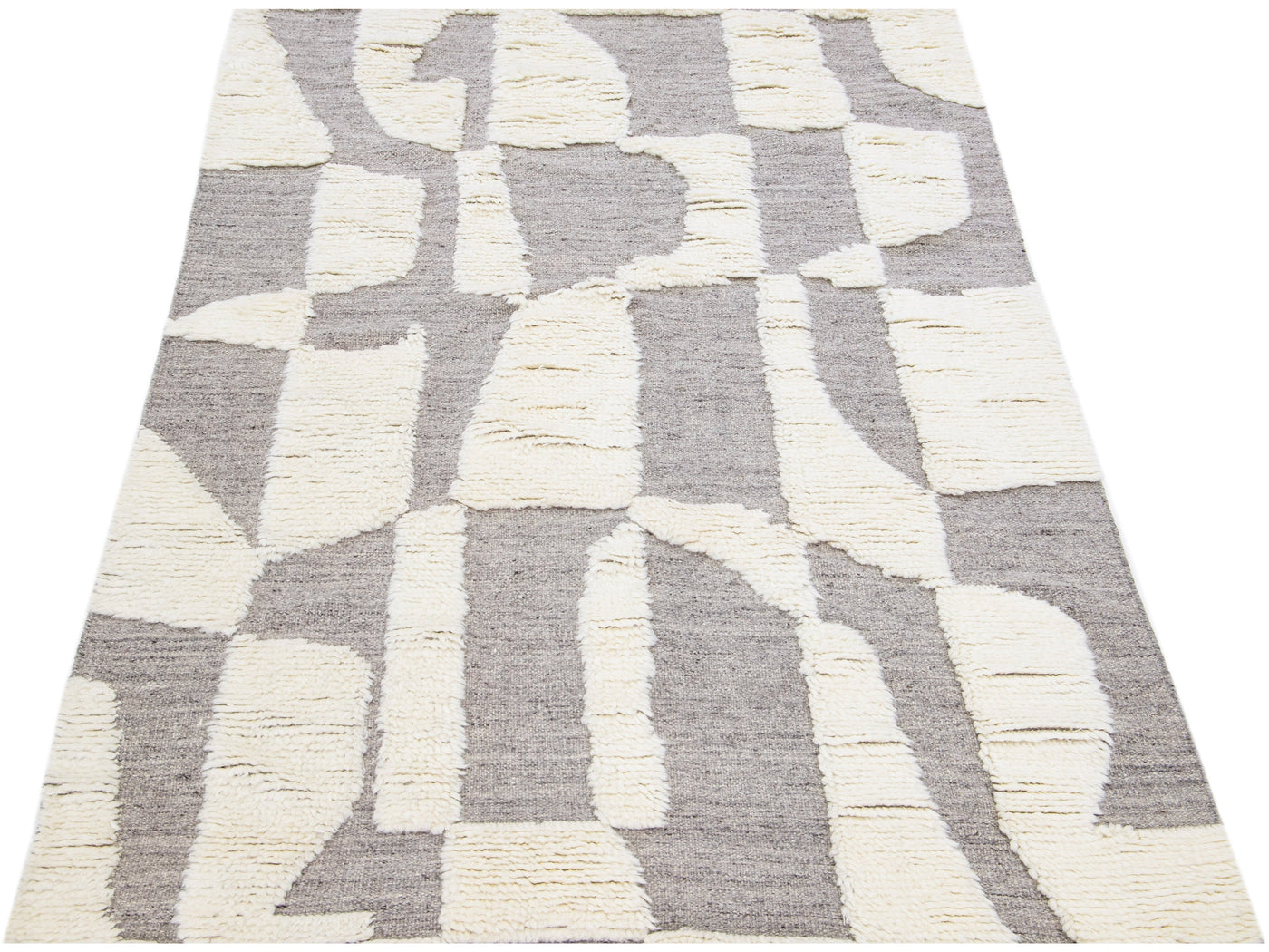 Modern Moroccan Wool Rug 5 X 8