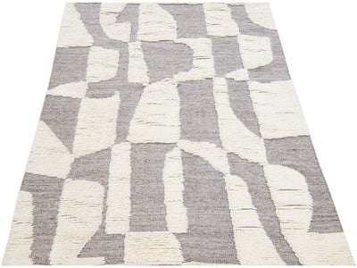 Modern Moroccan Wool Rug 5 X 8