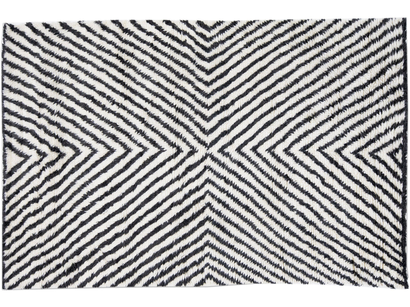 Modern Moroccan Wool Rug 5 X 8