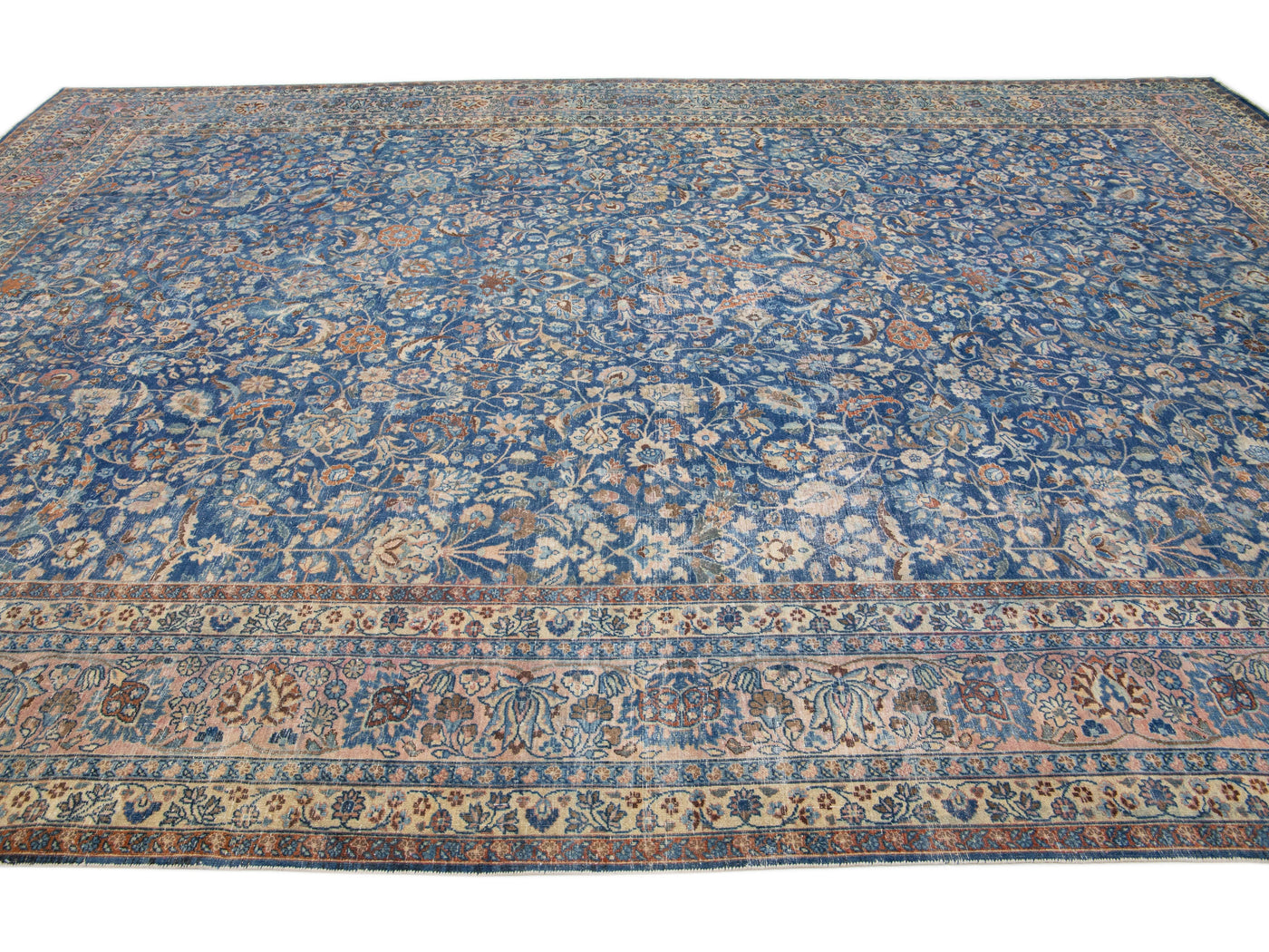Antique Tabriz Wool Rug 12 X 18