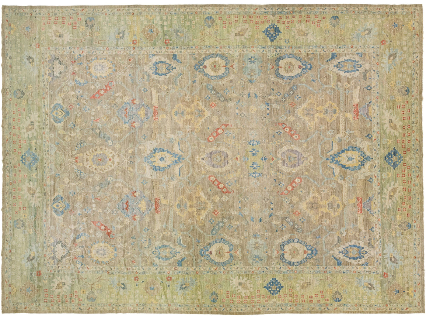 Modern Sultanabad Wool Rug 17 X 22