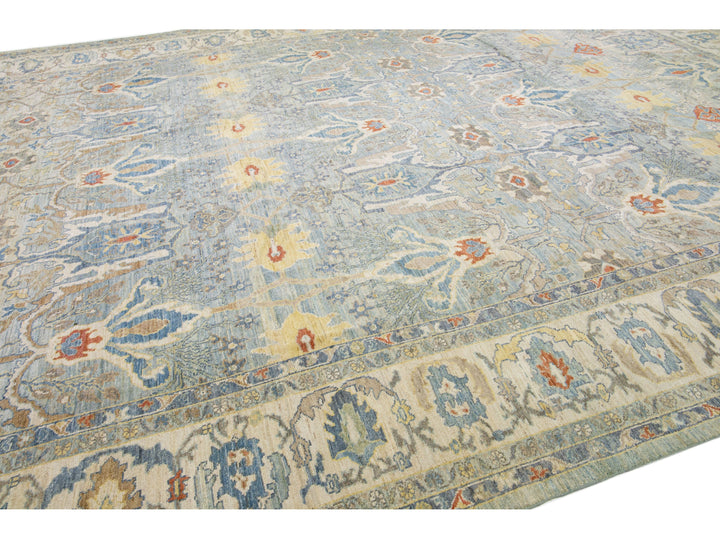 Modern Sultanabad Wool Rug 14 X 19