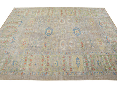 Modern Sultanabad Wool Rug 7 X 9