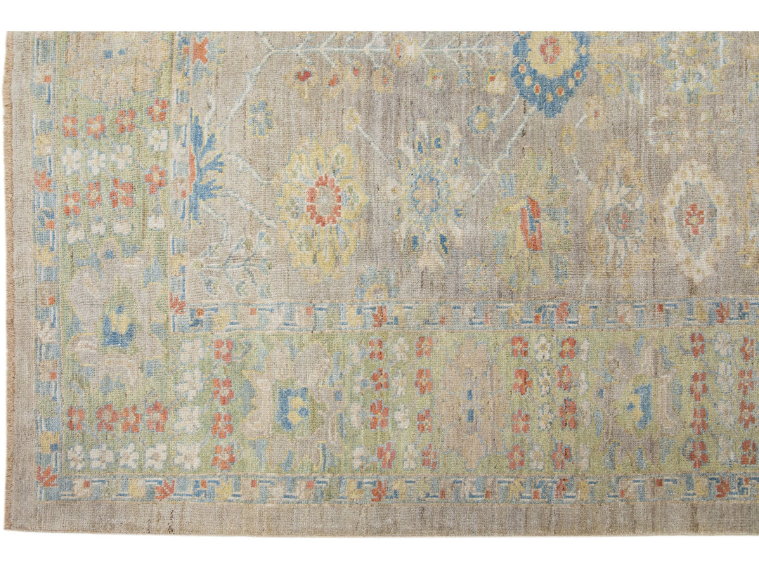 Modern Sultanabad Wool Rug 7 X 9
