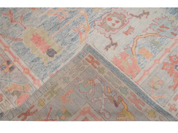 Modern Oushak Wool Rug 12 X 14