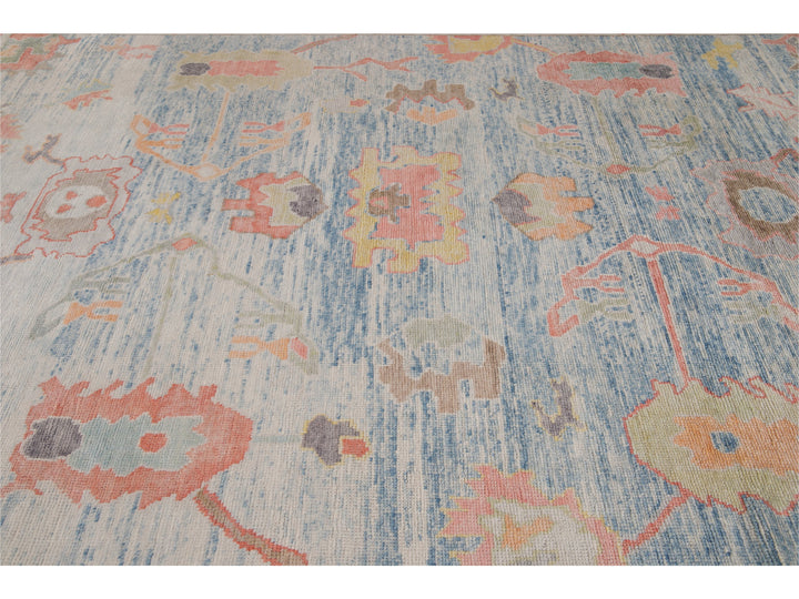 Modern Oushak Wool Rug 12 X 14