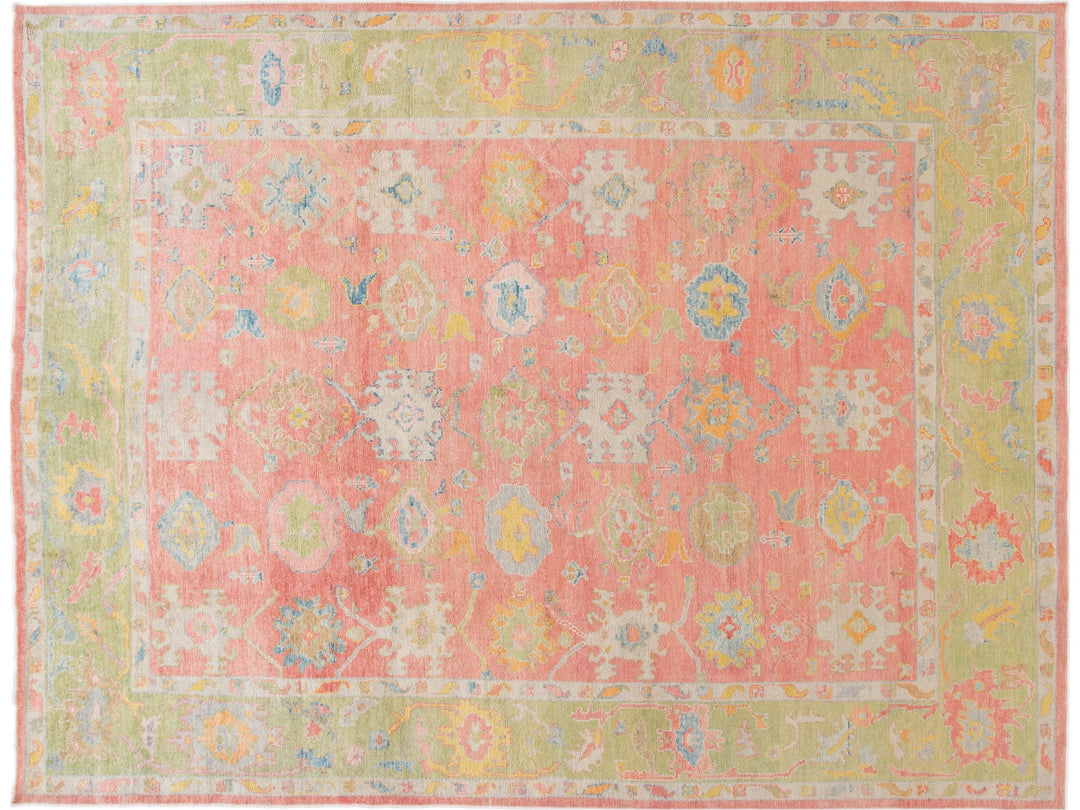Modern Oushak Wool Runner 11 X 14
