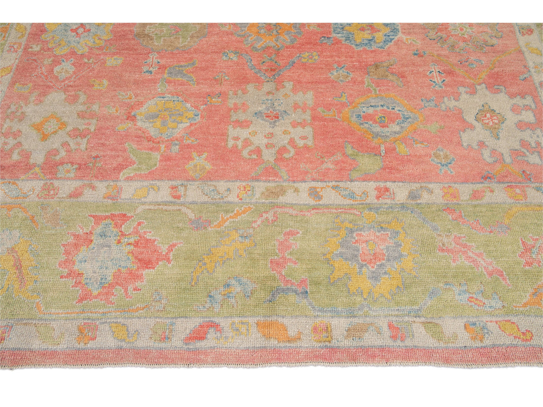 Modern Oushak Wool Runner 11 X 14