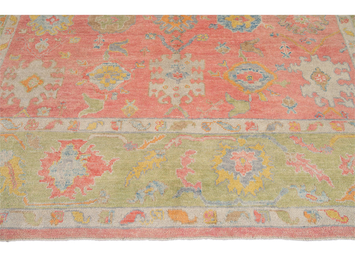 Modern Oushak Wool Runner 11 X 14