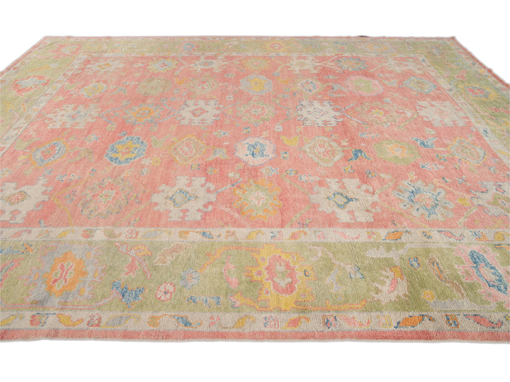 Modern Oushak Wool Runner 11 X 14
