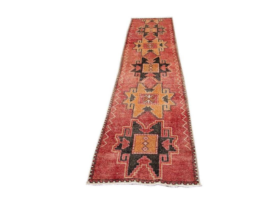 Mid 20th Century Vintage Turkish Wool Runner Rug, 3 X 12