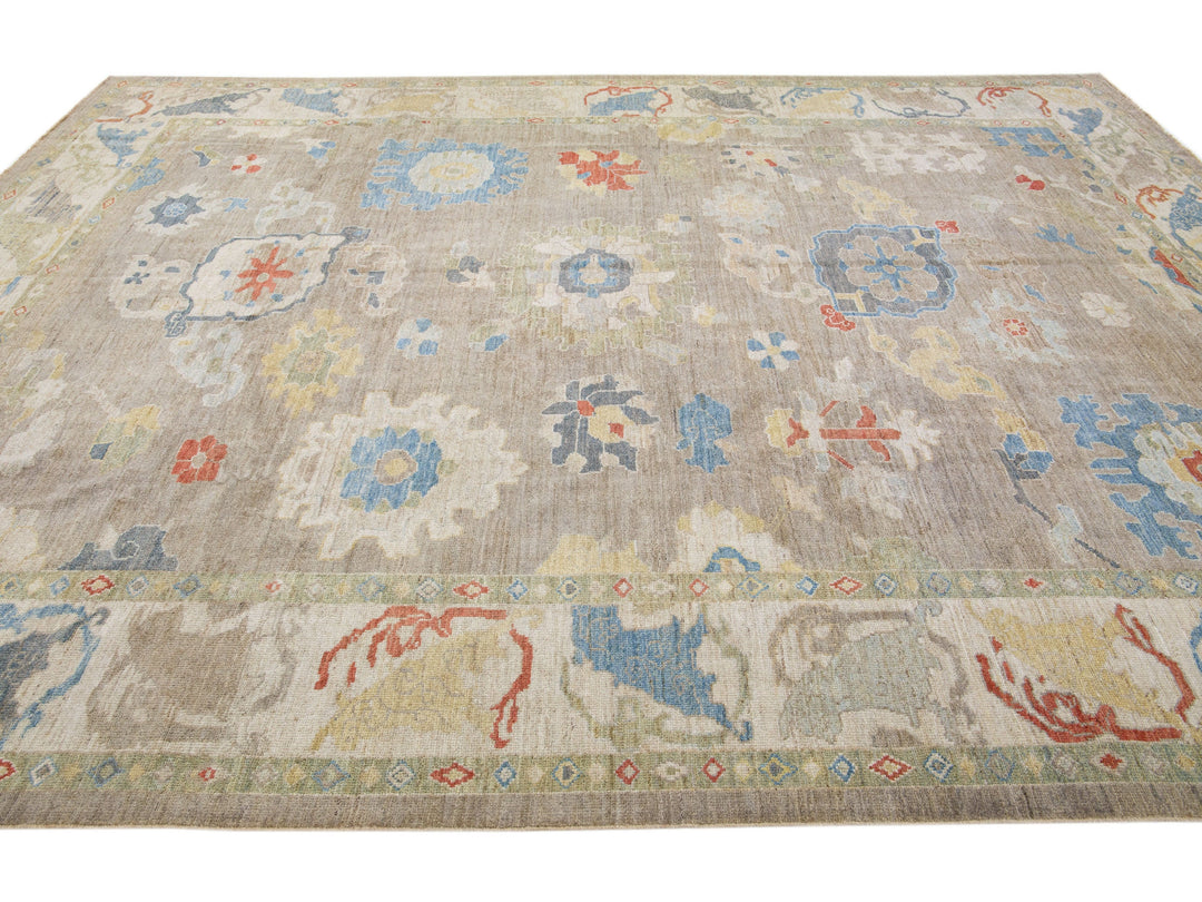 Modern Sultanabad Wool Rug 11 X 14