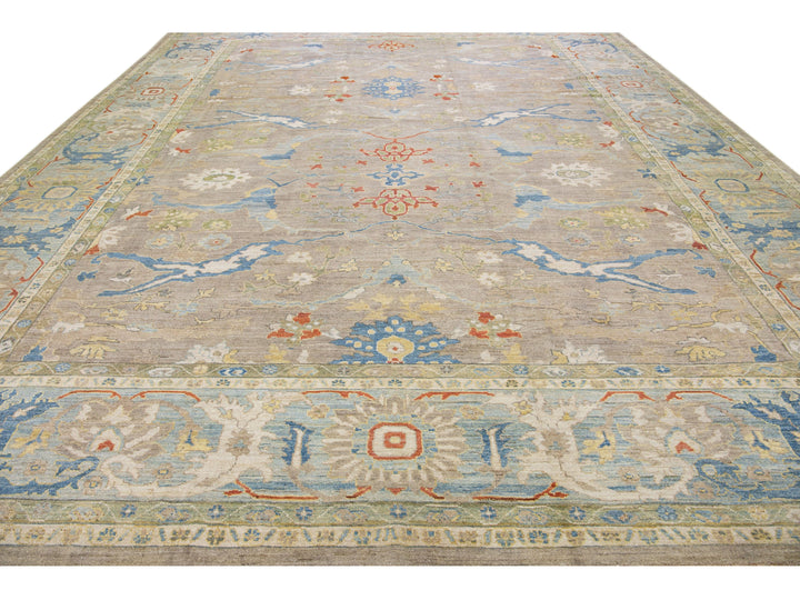 Modern Sultanabad Wool Rug 15 X 19