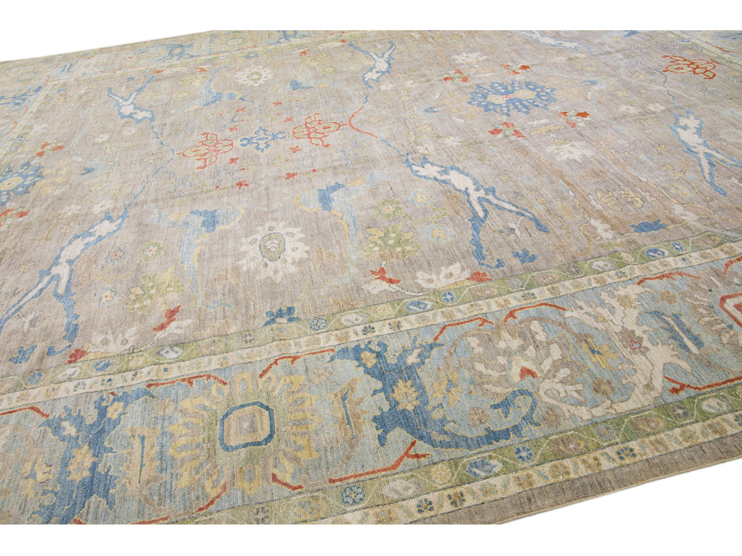 Modern Sultanabad Wool Rug 15 X 19