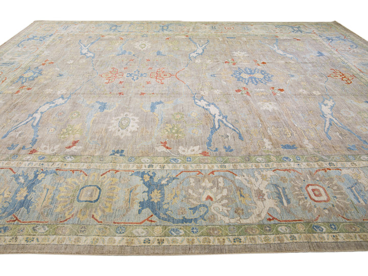 Modern Sultanabad Wool Rug 15 X 19