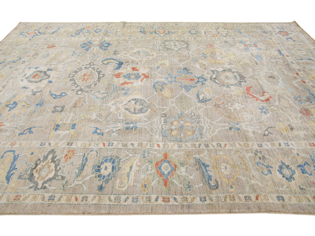 Modern Sultanabad Wool Rug 9 X 13