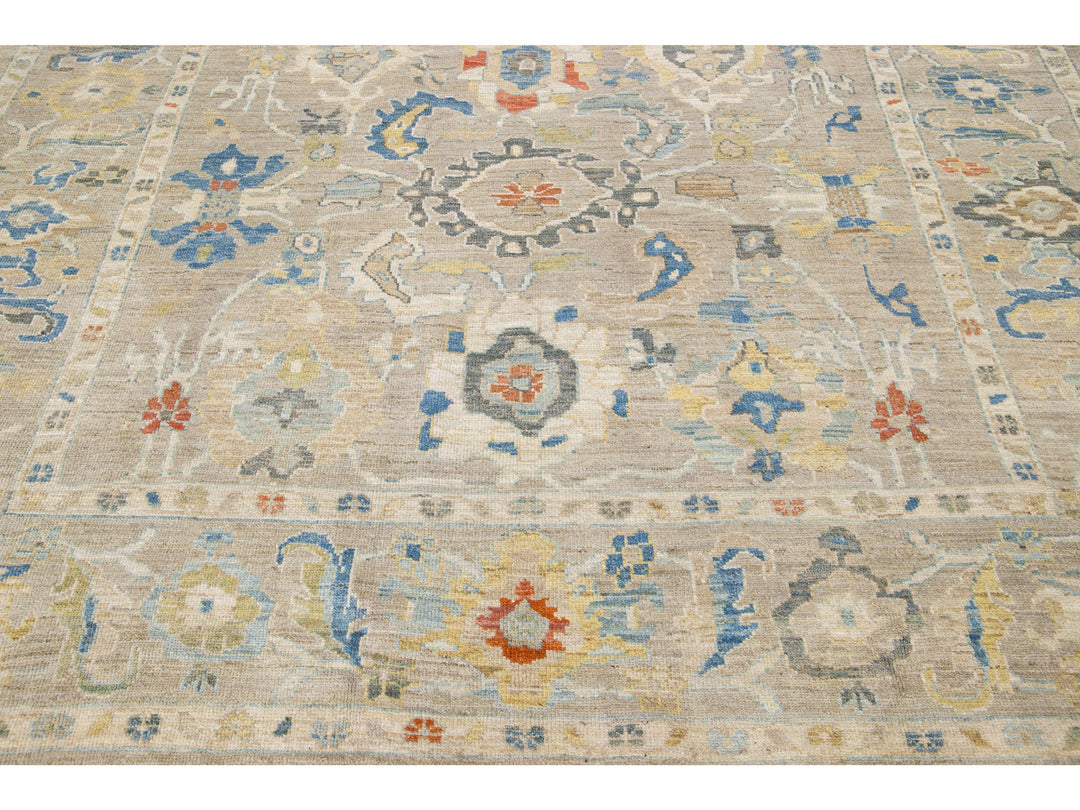 Modern Sultanabad Wool Rug 9 X 13