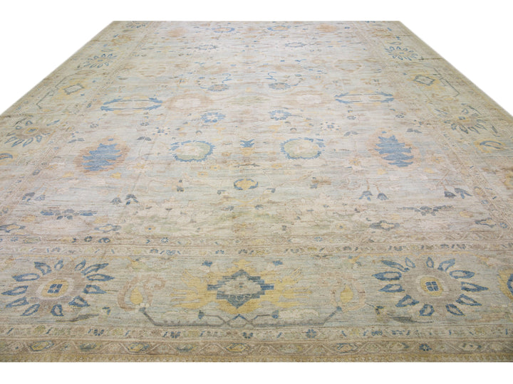 Modern Sultanabad Wool Rug 17 X 23